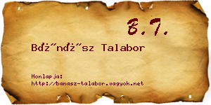 Bánász Talabor névjegykártya